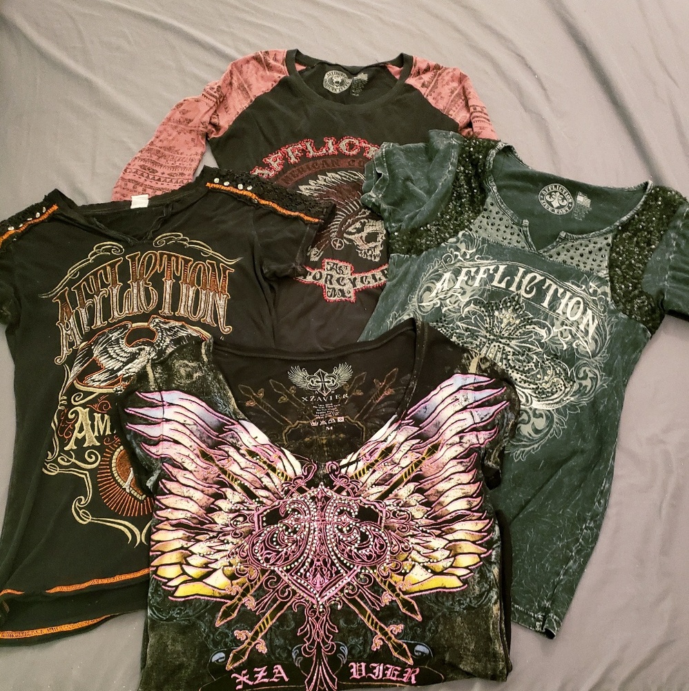 Affliction & Xzavier tops